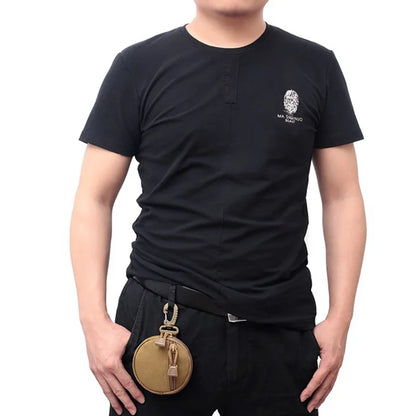 1000D New Outdoor Casual Men Coin Wallet Portable Mini Money Coin Pouch Keys Holder Waist Bag Round Small Case Zipper Wallet