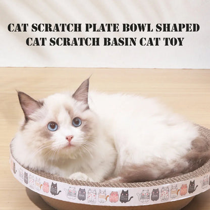 L Size Cat Toys Pet Bed Scratching Board Corrugated Cardboard Bowl Pad Cats Scratcher Toy Oval Grinding Claw Toy Cat Accessories