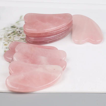 Natural Stone GuaSha Tool Jade Facial Beauty Rose Quartz Scraping Crystal Massager Firm Skin Face Gua Sha SPA