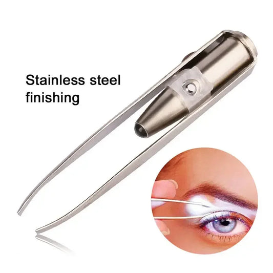 1/3Pcs Led Eyebrow Tweezers Stainless Steel Face Eyebrow Design Eyelashes Remover Tools Light Eyelash Tweezers Beauty Makeup