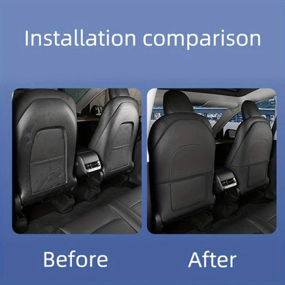 Car Seat Anti Kick Pad For Tesla Model Y Juniper Leather Full Surround Seat Back Anti Scratch Protector Car Interior Accessories