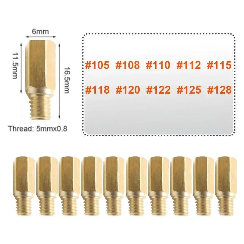 10pcs Carburetor Main Jets Slow Pilot Jets M5 6mm Thread for PWK Keihin OKO CVK Carb Set Injector Nozzle Motorcycle Part