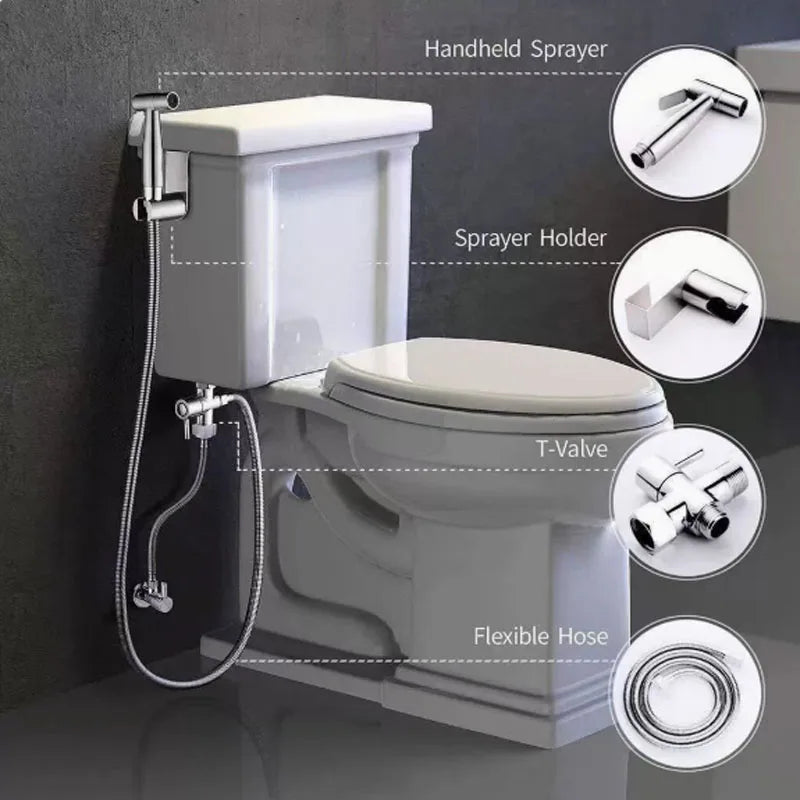 Household toilet companion, one in two out triangle valve, bathroom washer, high-pressure booster spray gun, water gun