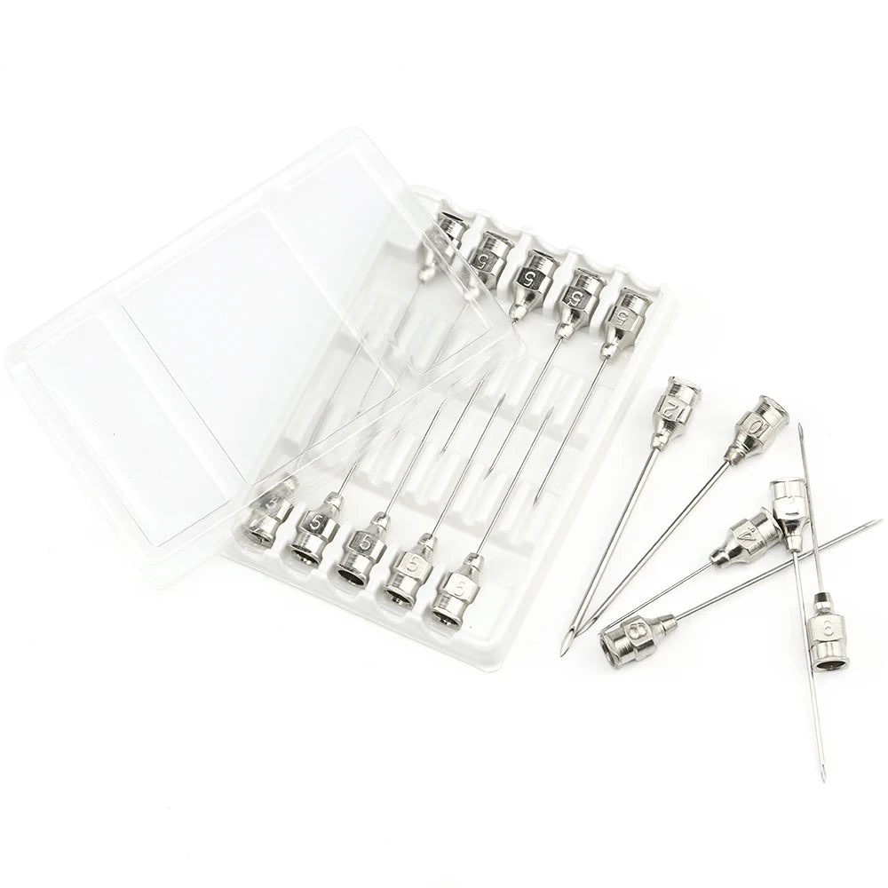 10pcs Stainless steel veterinary needles Syringe Dispensing Needle For Farm,Fluid Supplement,Livestock, Poultry,Glue Dispensing