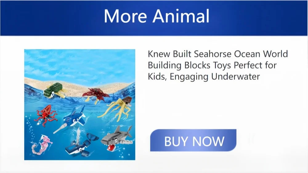 Knew Built Mantis Shrimp Ocean Animal Building Block Toy 199pcs Bricks, Includes 176pcs Shark, Ocpus Sea Creatures Gift for Kids