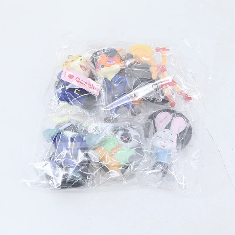 6pcs/set Zootopia Zootropolis Concert Judy Hopps Nick Wilde Cartoon Movie Action Figure Toys Collection Model Cute Doll Gift