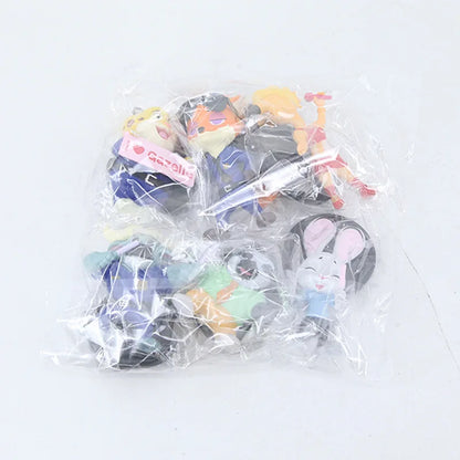 6pcs/set Zootopia Zootropolis Concert Judy Hopps Nick Wilde Cartoon Movie Action Figure Toys Collection Model Cute Doll Gift