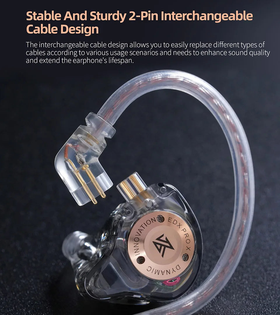 KZ EDX PRO X Dynamic Drive Earphone HIFI Bass Music Earbud Sport Noise Cancelling Headset KZ EDXPROX ZSTX ZSN PRO ZAS EDA ZVX