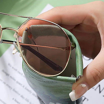 Fashion women's portable printed glasses storage bag Travel sunglasses Sunglasses portable shrapnel automatic closure storage bo