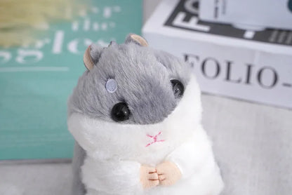 Fluffy Hamster Doll Plush Toys Keychain Pendant Women Girl Faux Fur Pompom Key Ring Trinkets Handbag Backpack School Bag Pendant