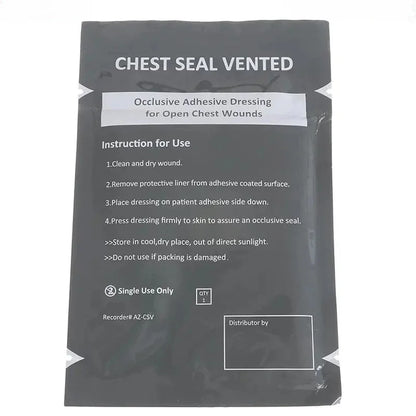 Chest Seal Wound Care for Emergency or Tactical Situations Advanced Adhesive Sterile Transparent Lightweight Vent Life-Saving