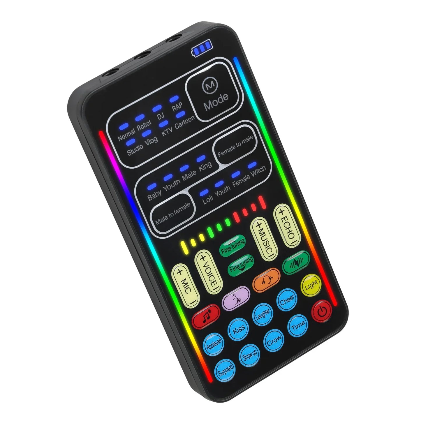 New I9 Mini Voice Changer Live Sound Card  + Headphones + Microphone Audio 8 Sound Effect Machine Equipment Voice Card for Phone