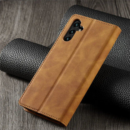 Leather Phone Case For Samsung S26 S25 edge S24 S23 FE S22 Ultra S21 S20 S10 Plus Note 20 10 9 Magntic Flip Card Wallet Cover