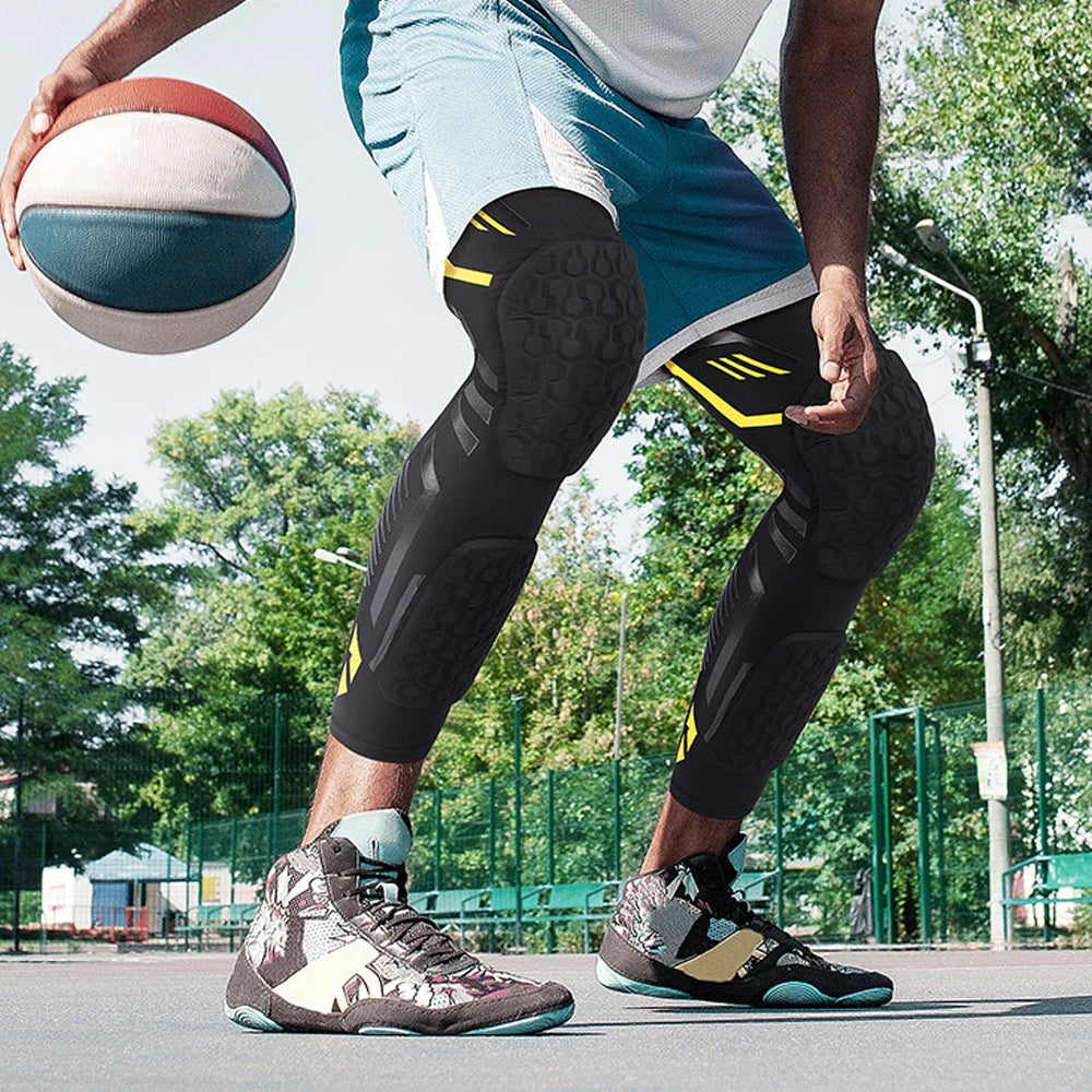 1PC Knee Compression Sleeve with Padded Protection - Breathable Leg Support for Basketball,Football,Running,Sport- Youth & Adult