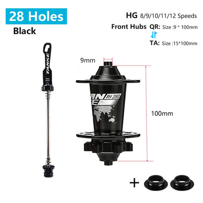 TANKE 120 Click Hub 6 Bearing MTB Mountain Bike Hub Front Rear 28 32 36 Holes QR Thru-axle Exchange Disc Brake Bicycle Hubs HG