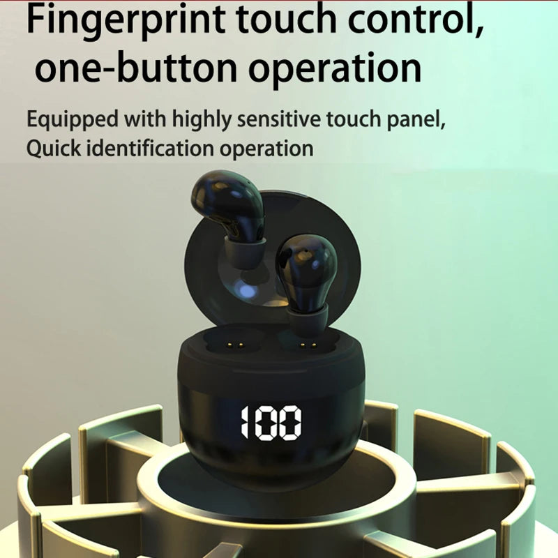 Invisible Headphones TWS Mini Earphones Wireless Bluetooth 5.3 Earbuds with Microphone Noise Reduction In-Ear Headset for Phone