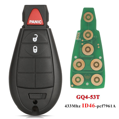 jingyuqin GQ4-53T Fobik Remote Car Key 433MHz ID46-PCF7961A Chip for Dodge RAM 1500 2500 3500 4500 2013-2018 56046953 68159655