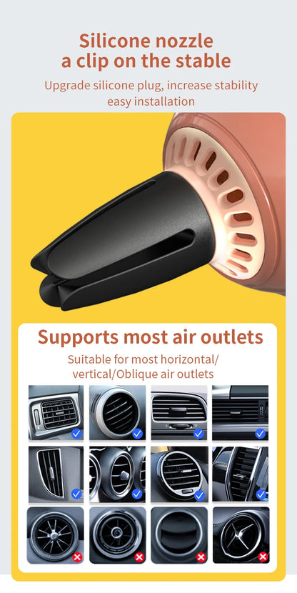 1PC Car Magnetic Cute Cartoon Figure Air Outlet Clip Aromatherapy - Complimentary Two Unscented PE Tablets and Two 5ml Bottles