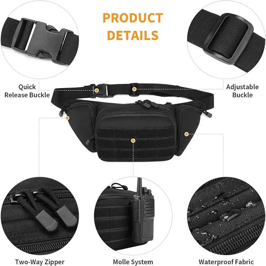 New Outdoor Multi functional Invisible Waist Attachment Bag for Men's Sports Storage Waist Bag Outdoor Tool Kit