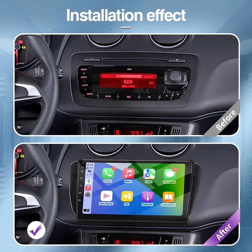 Android Car Radio for Seat Ibiza MK4 6J 2008-2015 Multimedia Player CarPlay Android Auto GPS Bluetooth WIFI Car Head Unit 9inch