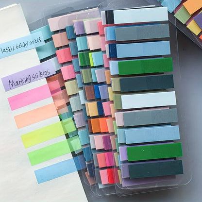 PET Morandi Color Translucent Convenience Sticker Marking Index Sticker, Oblong Shape,with Index Tabs for Organization and Notes