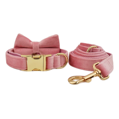 Velvet Collar Free Engrave Dog Collar Leash For Medium Big Pet Necklace Dog Accessories Dog Collars
