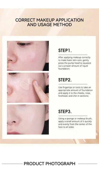 The liquid foundation is light, matte, naturally brightening, and does not come off makeup. The natural complexion is frosty,