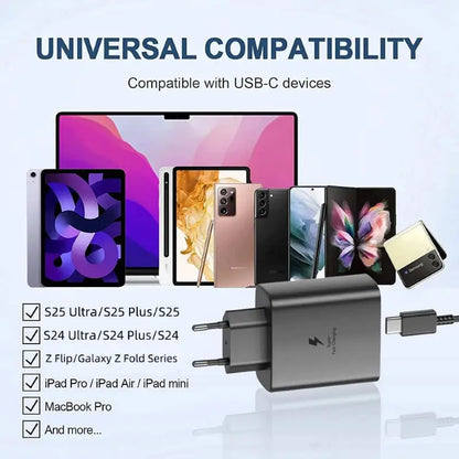 45W Original Samsung Charger Fast Charge Type C Adapter for Galaxy S26+ S25 Ultra S24 FE S23 A07 A55 Note 20 5G F70e F56 F07 F16