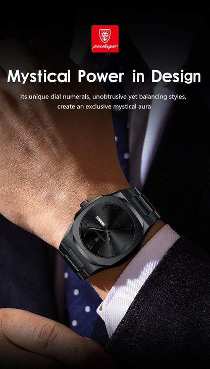 POEDAGAR Original Luxury Men's Watch Waterproof Week Date Fashion Men Wristwatch Quartz Stainless Steel Man Watches Reloj Hombre