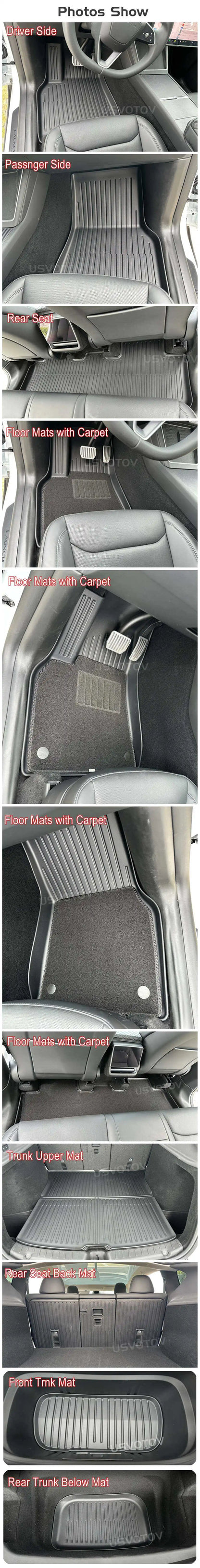for Tesla Model Y Juniper 2025 2026 Car Floor Mats Cargo Liner Trunk Mats Backrest Kick Pads Protection Car Interior Accessories