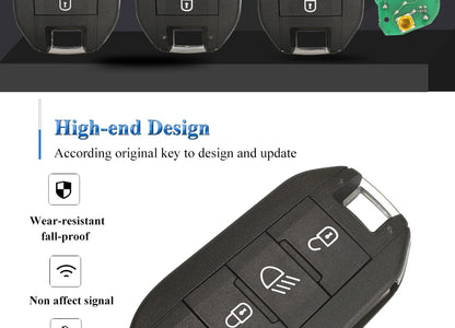 jingyuqin 433.92Mhz ID46-pcf7941 Car Remote Key 2/3 Buttons Fob For Peugeot 508 208 2008 301 308 5008 Citroen C-Elysee C4-Cactus