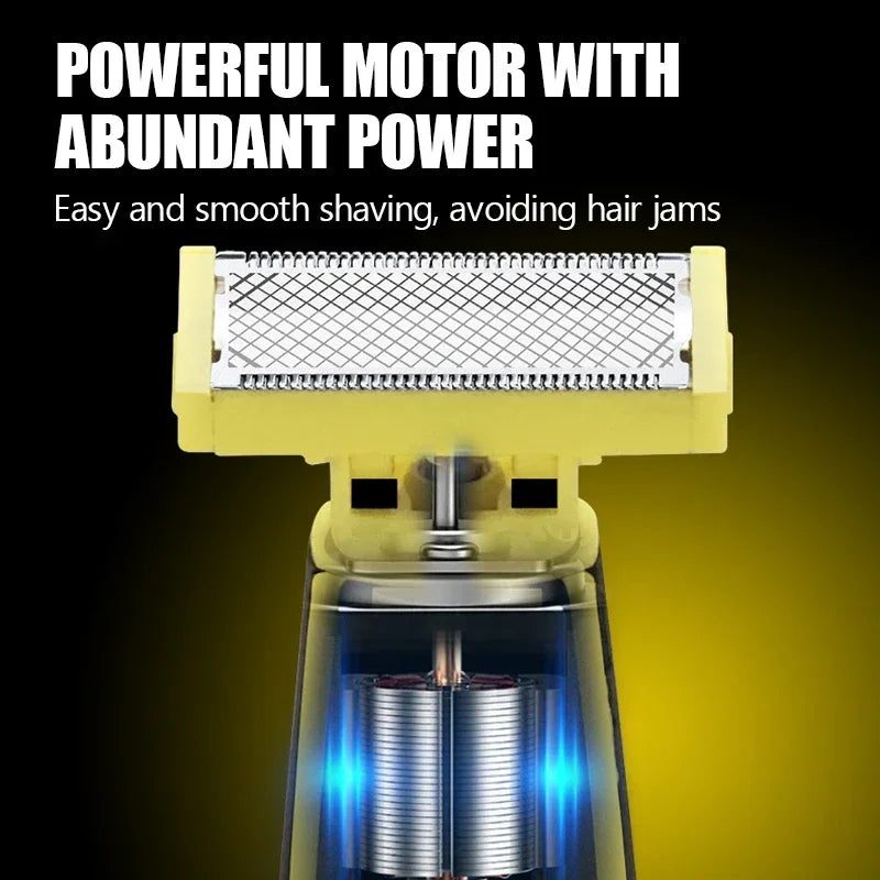 XMSJ Electric Shaver Wet and Dry Razor Double-sided Blade USB Rechargeable Portable Travel T-Shaped Hair Beard Trimmer