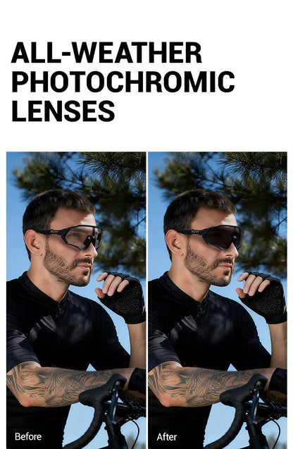 SCVCN Photochromic Cycling Sunglasses Outdoor Sports Running Drving Glasses Road MTB Bicycle Goggles  UV400 Safety Bike Eyewear