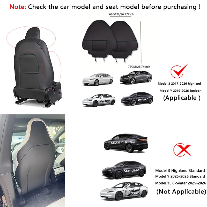 Car Seat Anti Kick Pad For Tesla Model Y Juniper Leather Full Surround Seat Back Anti Scratch Protector Car Interior Accessories