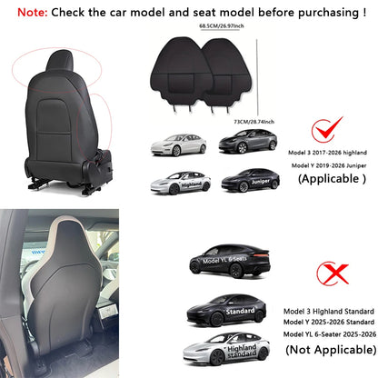 Car Seat Anti Kick Pad For Tesla Model Y Juniper Leather Full Surround Seat Back Anti Scratch Protector Car Interior Accessories