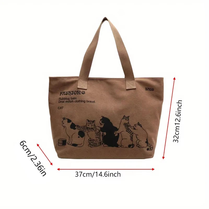 Women's Canvas Tote Bag Fashionable Spacious Durable Shoulder Bag with Zipper Closure and Classic Design Perfect for Work