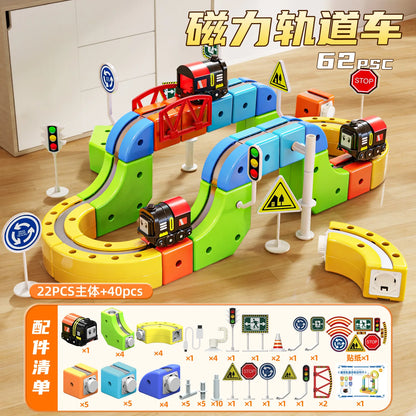 Sell Well Anti-Gravity Magnetic Attraction Track Train Changeable Magnetic Magic Rail Car Electric Train Toy