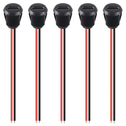 5/10/20pcs Type-C Female Chassis 2 Pin Type-C Female Socket Connector Waterproof Jack Female Charging Port with Card Buckle