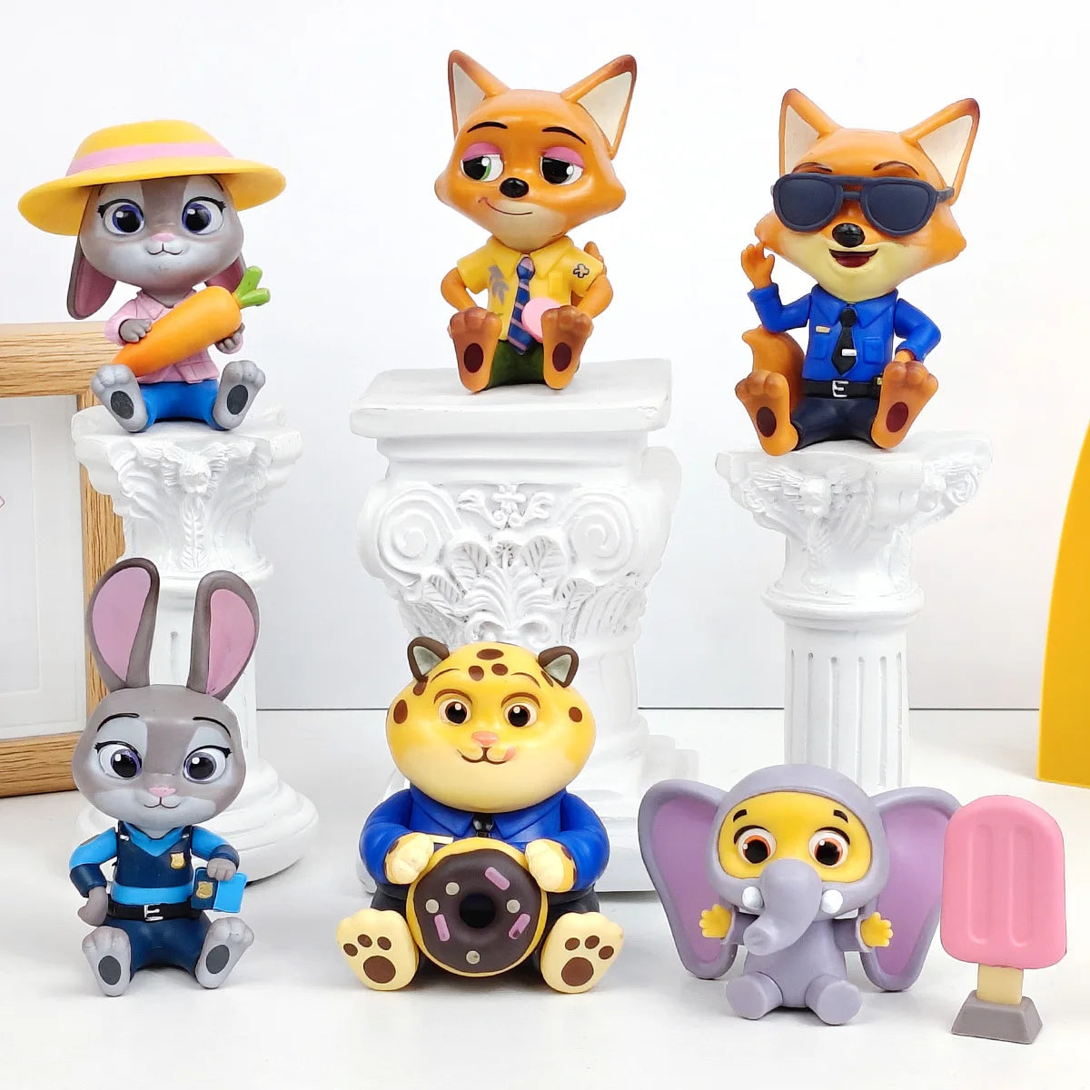 6pcs/set Zootopia Zootropolis Judy Hopps Nick Wilde Cartoon Movie Action Figure Toys Collection Model Cute Doll Gift Decoration