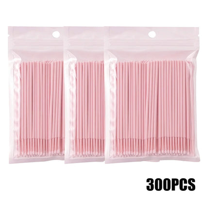 300/2000pcs Cotton Swabs MicroBrush Eyelash Extension Brushes For Makeup Nail Art Individua Applicator Lash Clean Removing Tool