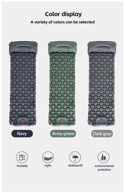 TARKA Inflatable Camping Mats Sleeping Pad Outdoor Tourist Air Cushion With Pillow Self-Inflating Mattress For Hiking Picnic