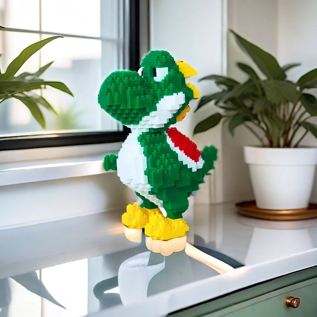 Knew Built Micro Mini Building Blocks Toys Create Your Green Dinosaur Jungle Perfect Children’s Playmate and Decorative Ornament