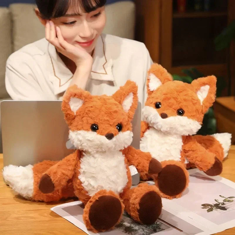 Cute Fluffy Fox Plush Toy Soft Cartoon Orange Foxes Stuffed Doll Baby Appease Children toys