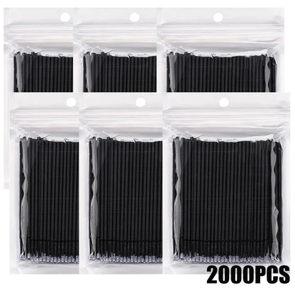 300/2000pcs Cotton Swabs MicroBrush Eyelash Extension Brushes For Makeup Nail Art Individua Applicator Lash Clean Removing Tool