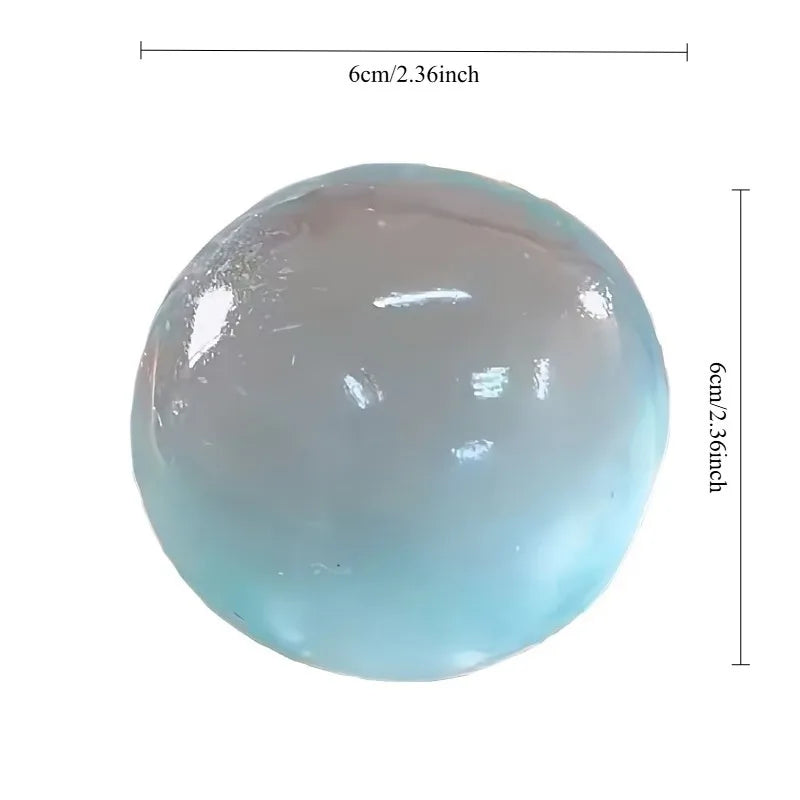 Blue Maltose Squishy Toy Cute Mochi Anti Stress Fidget Toy Soft Simulated Bule Transparent Ball Quick-rebound Decompression Toy