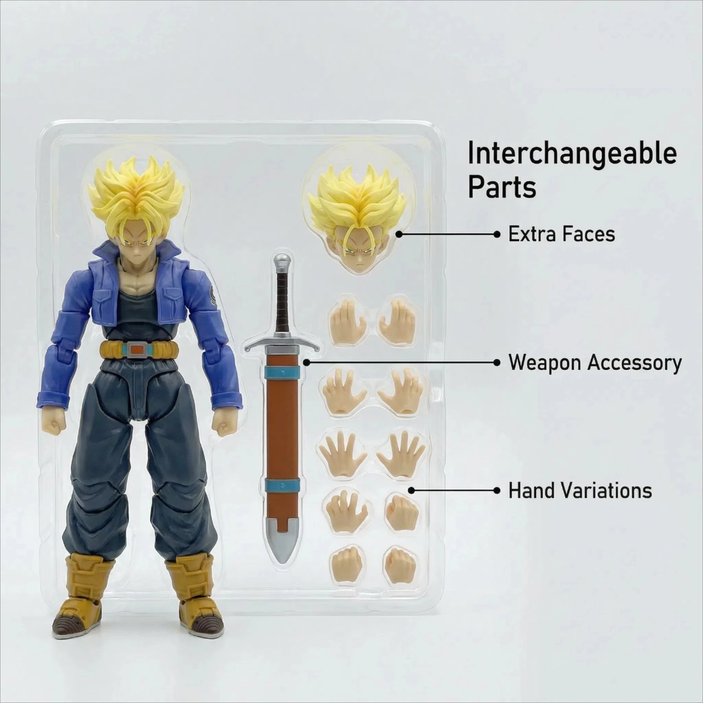 Anime Dragon Ball Z Figures Shf Super Saiyan Trunks Action Figure Collection Model 15cm Future Boy Torankusu Movable Toys Gifts