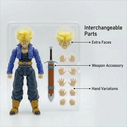 Anime Dragon Ball Z Figures Shf Super Saiyan Trunks Action Figure Collection Model 15cm Future Boy Torankusu Movable Toys Gifts