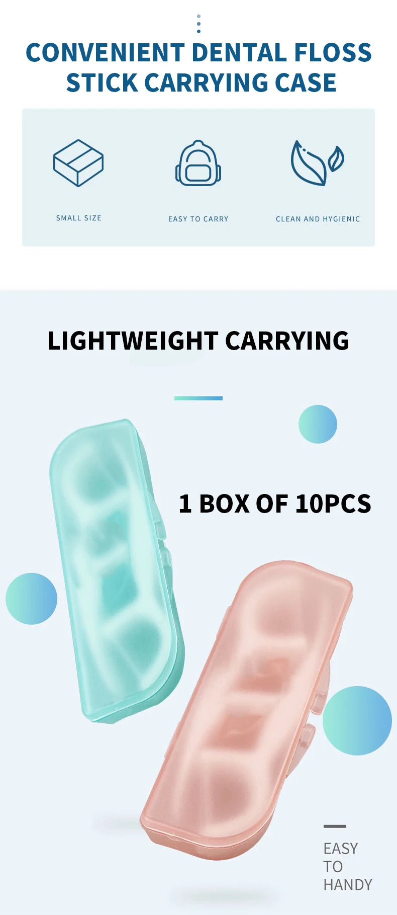 1PC - Fashionable and Convenient Dental Floss Stick Carrying Case - Comes with 10PCS Dental Floss