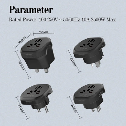 LDNIO Z7 Universal Outlet EU UK AU US KR Plug Converter Home Travel Socket Adapter Compatible With 200+ Countries Portable Trip