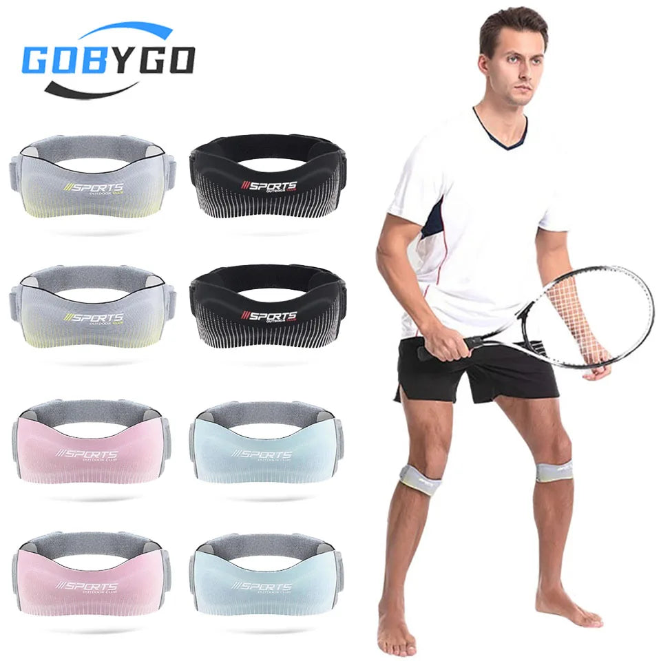GOBYGO 2Pcs Patella Strap Outdoor Sports Running Shock Absorption Jump Rope Compression Knee Pads Adjustable Knee Sleeve Unisex